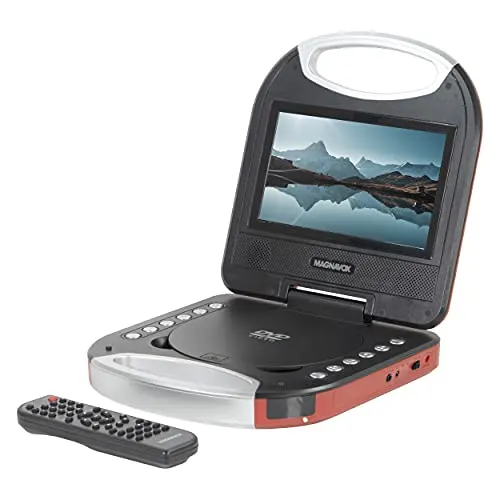 Magnavox MTFT750-RD Portable 7 inch TFT DVD/CD Player with Remote Control and Car Adapter in Red | Rechargeable Battery | Headphone Jack | Built-in Speakers | Magnavox MTFT750-RD Portable 7 inch TFT DVD/CD Player with Remote Control and Car Adapter in Red | Rechargeable Battery | Headphone Jack | Built-in Speakers |