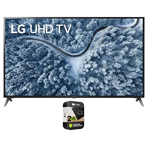 LG 70UP7070PUE 70 Inch LED 4K UHD Smart webOS TV 2021 Model Bundle with Premium 2 Year Extended Protection Plan
